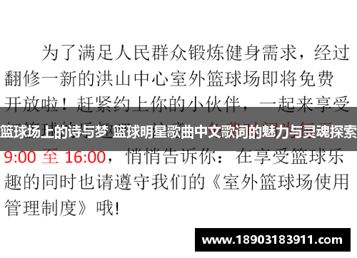 篮球场上的诗与梦 篮球明星歌曲中文歌词的魅力与灵魂探索